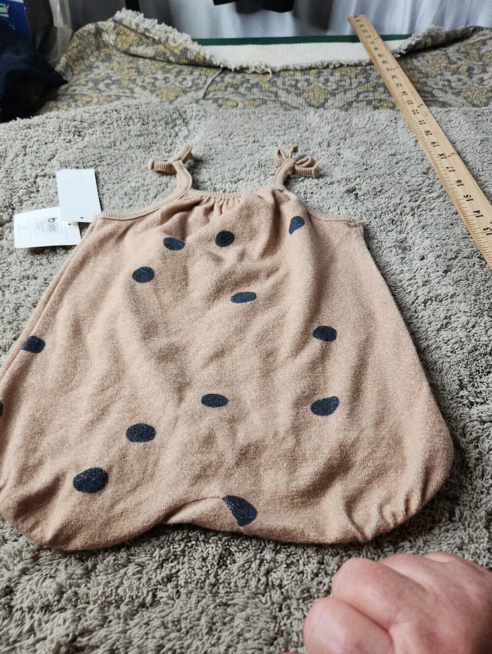 Grayson Mini Baby Girls' Polka Dots Romper - Brown 6-9M